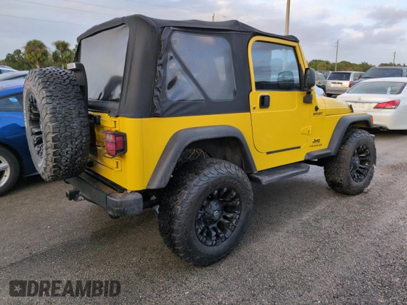 2003 Jeep Wrangler Sport with VIN 1J4FA49S93P373532, listed as a Copart auction lot 74595774 with 105,018 mi miles and Non Repairable. Bid and sale history available at carsss.com. Image 3.
