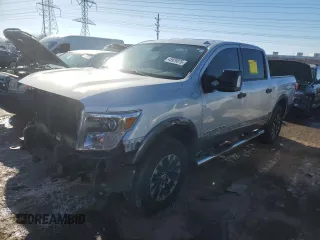 2019 Nissan Titan Platinum Reserve with VIN 1N6AA1E55KN535677, listed as a Copart auction lot 45929875 with 58,675 mi miles and Salvage title. Bid and sale history available at DreamBid. Image 1.