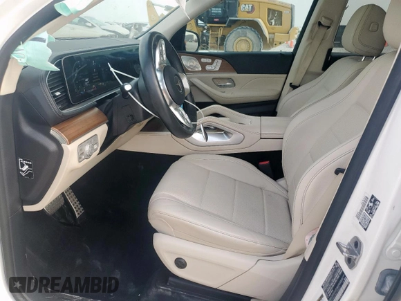2022 Mercedes-Benz GLS 450 with VIN 4JGFF5KE6NA739823, listed as a Copart auction lot 57478395 with 35,664 mi miles and Salvage title. Bid and sale history available at DreamBid. Image 7.