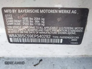 2014 BMW 3 Series 328i xDrive with VIN WBA3B5C59EP540292, listed as a IAAI auction lot 41761916 with 170,819 mi miles. Bid and sale history available at carsss.com. Image 9.
