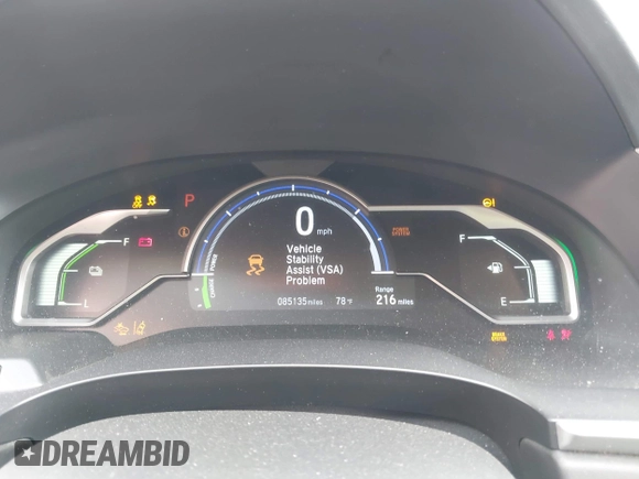 2019 Honda Clarity Plug-In Hybrid with VIN JHMZC5F18KC006818, listed as a IAAI auction lot 41905854 with 85,135 mi miles. Bid and sale history available at carsss.com. Image 7.