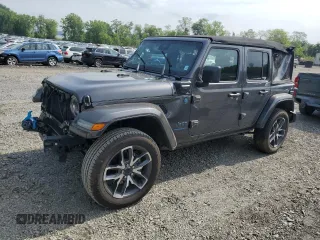 2024 Jeep Wrangler Sport S with VIN 1C4RJXN62RW310249, listed as a Copart auction lot 58571225 with 4,057 mi miles and Salvage title. Bid and sale history available at DreamBid. Image 1.