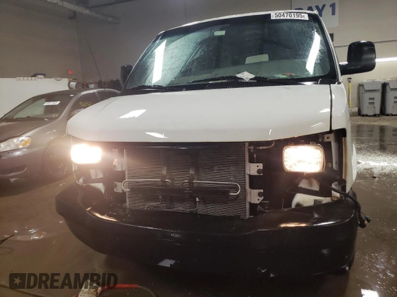 2012 Chevrolet Express Cargo Van with VIN 1GCWGFCA8C1100293, listed as a Copart auction lot 50470195 with 250,615 mi miles and Salvage Title. Bid and sale history available at carsss.com. Image 5.