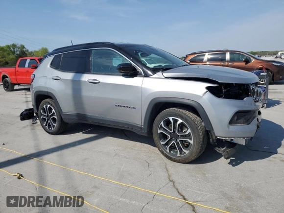 2023 Jeep Compass Limited with VIN 3C4NJDCN1PT567106, listed as a Copart auction lot 52625995 with 33,443 mi miles and Clean Title. Bid and sale history available at carsss.com. Image 4.
