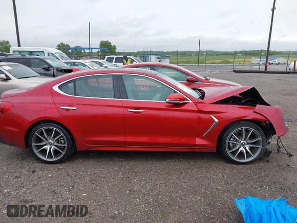 2021 Genesis G70 2.0T with VIN KMTG44LA0MU075456, listed as a IAAI auction lot 42212601 with 19,503 mi miles and . Bid and sale history available at DreamBid. Image 13.