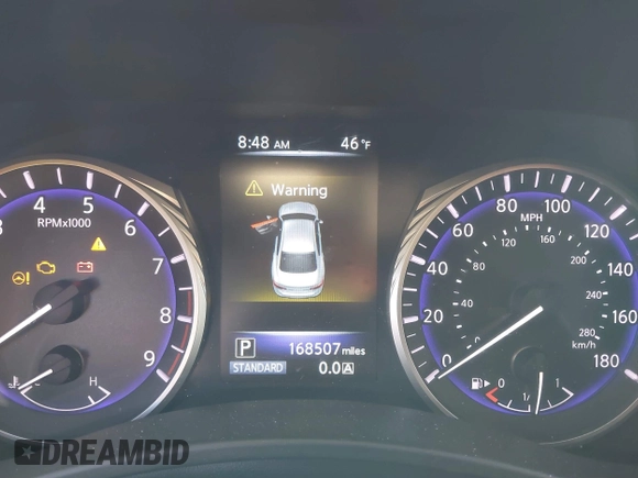 2015 Infiniti Q50 Premium with VIN JN1BV7AP8FM331816, listed as a IAAI auction lot 41760845 with 168,507 mi miles. Bid and sale history available at carsss.com. Image 15.