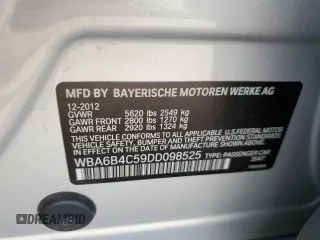 2013 BMW 6 Series 650i xDrive with VIN WBA6B4C59DD098525, listed as a Copart auction lot 67160694 with 52,413 mi miles and Salvage Title. Bid and sale history available at carsss.com. Image 12.
