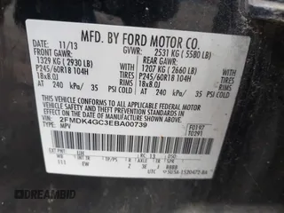 2014 Ford Edge SE with VIN 2FMDK4GC3EBA00739, listed as a IAAI auction lot 42506742 with 142,355 mi miles and . Bid and sale history available at DreamBid. Image 9.