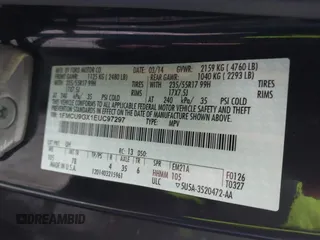 2014 Ford Escape SE with VIN 1FMCU9GX1EUC97297, listed as a IAAI auction lot 41983136 with 96,632 mi miles. Bid and sale history available at carsss.com. Image 9.