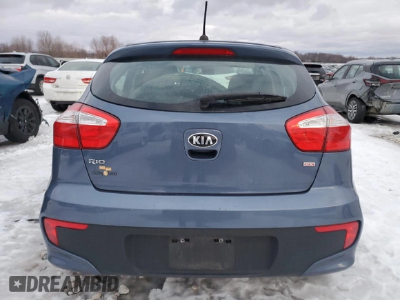 2016 Kia Rio LX with VIN KNADM5A34G6676533, listed as a Copart auction lot 42444355 with 38,350 mi miles and Salvage Title. Bid and sale history available at carsss.com. Image 6.
