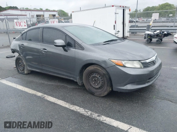 2012 Honda Civic LX with VIN 2HGFB2F58CH593658, listed as a IAAI auction lot 41965400 with 172,340 mi miles and . Bid and sale history available at DreamBid. Image 1.