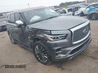 2018 Infiniti QX80 with VIN JN8AZ2NF1J9662450, listed as a IAAI auction lot 41264567 with 78,576 mi miles. Bid and sale history available at carsss.com. Image 1.