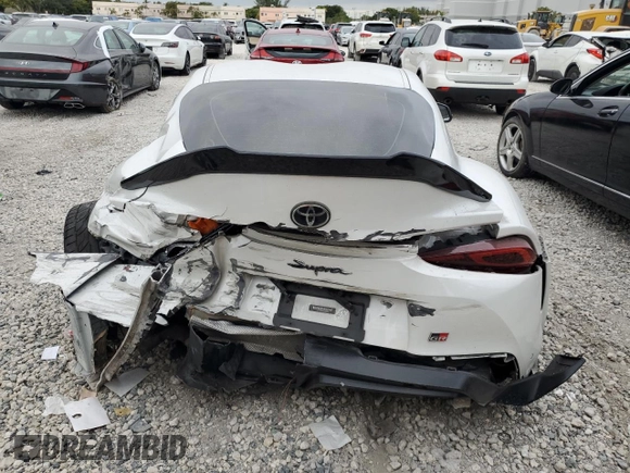 2021 Toyota GR Supra 3.0 with VIN WZ1DB0C02MW036476, listed as a Copart auction lot 88596345 with 47,682 mi miles and Salvage Title. Bid and sale history available at carsss.com. Image 6.