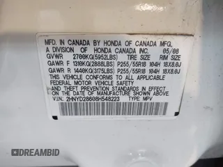 2008 Acura MDX Tech/Pwr Tail Gate with VIN 2HNYD28608H548223, listed as a IAAI auction lot 41618955 with 128,196 mi miles. Bid and sale history available at carsss.com. Image 9.