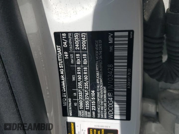 2018 Mercedes-Benz GLC with VIN WDC0G4JB1JV103428, listed as a Copart auction lot 51164785 with 91,960 mi miles and Salvage Title. Bid and sale history available at carsss.com. Image 14.