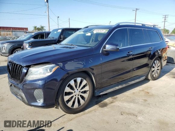 2017 Mercedes-Benz GLS 450 with VIN 4JGDF6EE5HA800107, listed as a Copart auction lot 64092525 with 77,620 mi miles and Salvage title. Bid and sale history available at DreamBid. Image 1.