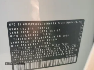 2021 Volkswagen Tiguan S z VIN 3VV1B7AX1MM155177, wystawiony jako Copart lot #70585534 z przebiegiem Nie podano mil oraz Szkoda całkowita • Salvage title. Historia ofert i sprzedaży dostępna na DreamBid. Obrazek 13.