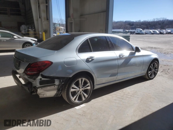 2015 Mercedes-Benz C-Class C 300 Luxury with VIN 55SWF4KB2FU040345, listed as a Copart auction lot 41772025 with 150,485 mi miles and Salvage Title. Bid and sale history available at carsss.com. Image 3.