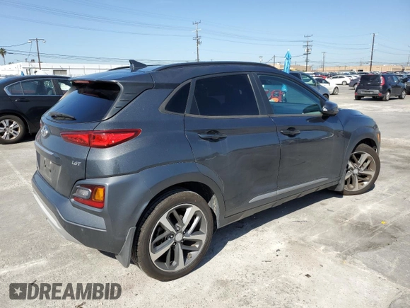 2020 Hyundai Kona Ultimate with VIN KM8K53A59LU485852, listed as a Copart auction lot 52358055 with 53,777 mi miles and Salvage Title. Bid and sale history available at carsss.com. Image 3.