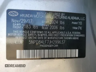 2018 Hyundai Elantra SEL with VIN 5NPD84LF7JH299637, listed as a Copart auction lot 53765285 with 95,933 mi miles and Clean Title. Bid and sale history available at DreamBid. Image 12.