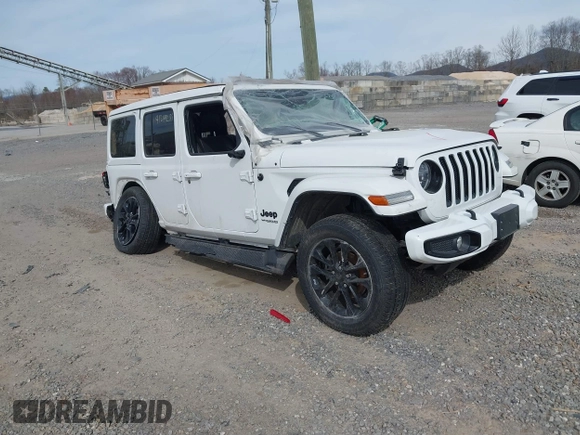 2022 Jeep Wrangler Unlimited Sahara with VIN 1C4HJXEN3NW222744, listed as a IAAI auction lot 41855313 with 43,780 mi miles and . Bid and sale history available at DreamBid. Image 1.