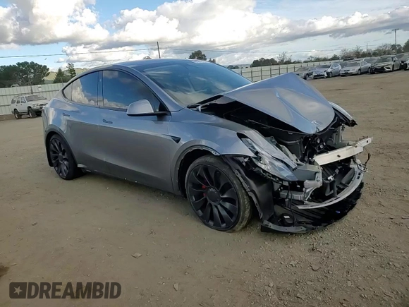 2024 Tesla Model Y Performance with VIN 7SAYGDEF2RF113873, listed as a Copart auction lot 46181915 with 19,625 mi miles and Salvage Title. Bid and sale history available at DreamBid. Image 12.