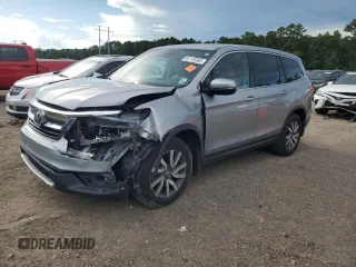 2021 Honda Pilot EX-L z VIN 5FNYF5H52MB011281, wystawiony jako Copart lot #62170365 z przebiegiem 59 004 mil mil oraz Szkoda całkowita • Salvage title. Historia ofert i sprzedaży dostępna na DreamBid. Obrazek 1.