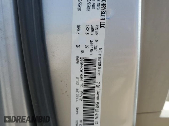 2008 Dodge Grand Caravan SE with VIN 1D8HN44H78B195804, listed as a Copart auction lot 55349245 with 247,389 mi miles and Salvage Title. Bid and sale history available at DreamBid. Image 13.