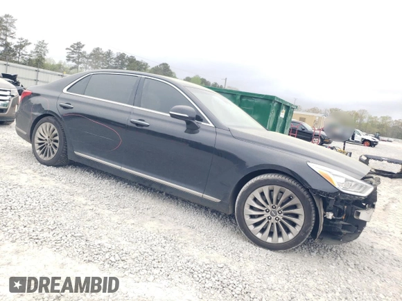 2018 Genesis G90 Ultimate with VIN KMHG54JH6JU040553, listed as a Copart auction lot 50723175 with 86,334 mi miles and Salvage Title. Bid and sale history available at carsss.com. Image 4.