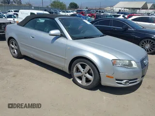2007 Audi A4 3.2L with VIN WAUDH48HX7K029660, listed as a IAAI auction lot 42554724 with 128,445 mi miles and . Bid and sale history available at DreamBid. Image 1.