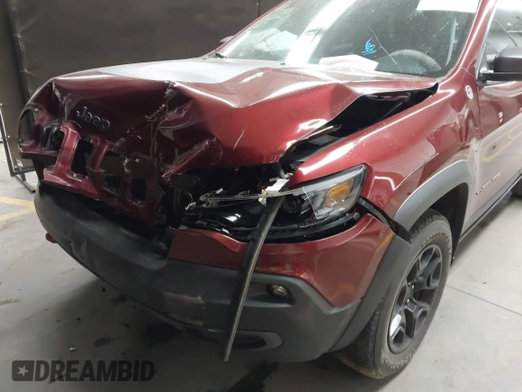 2019 Jeep Cherokee Trailhawk Elite with VIN 1C4PJMBX9KD157485, listed as a IAAI auction lot 41419531 with 63,208 mi miles. Bid and sale history available at carsss.com. Image 6.