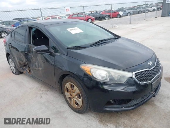 2016 Kia Forte LX with VIN KNAFX4A64G5499881, listed as a IAAI auction lot 42068921 with 122,596 mi miles. Bid and sale history available at carsss.com. Image 1.