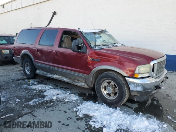 2002 Ford Excursion Limited z VIN 1FMNU42F22ED63582, wystawiony jako Copart lot #87511635 z przebiegiem 384 594 mil mil oraz Czysty tytuł • Clean title. Historia ofert i sprzedaży dostępna na DreamBid. Obrazek 4.