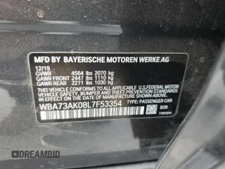 2020 BMW 2 Series 228i xDrive with VIN WBA73AK08L7F53354, listed as a Copart auction lot 50520955 with 40,365 mi miles and Salvage Title. Bid and sale history available at carsss.com. Image 12.