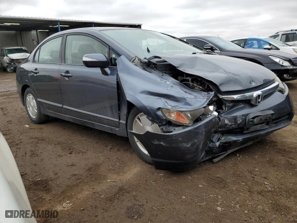 2008 Honda Civic Hybrid with VIN JHMFA36228S028883, listed as a Copart auction lot 48154015 with 166,740 mi miles and Salvage Title. Bid and sale history available at carsss.com. Image 4.