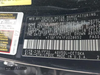 2015 Toyota Camry XLE z VIN 4T1BF1FK1FU028652, wystawiony jako IAAI lot #41639768 z przebiegiem Nie podano mil oraz . Historia ofert i sprzedaży dostępna na DreamBid. Obrazek 9.