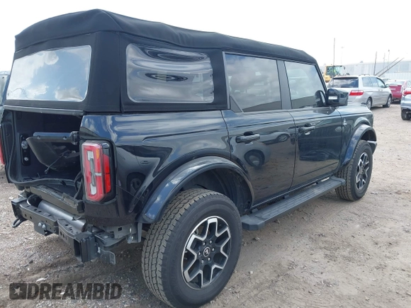 2024 Ford Bronco Outer Banks with VIN 1FMEE8BP5RLA45717, listed as a IAAI auction lot 42281416 with 7,378 mi miles and . Bid and sale history available at DreamBid. Image 4.
