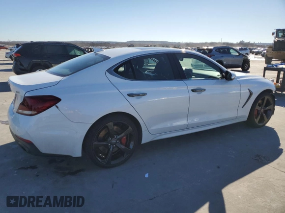 2021 Genesis G70 3.3T with VIN KMTG34LEXMU073395, listed as a Copart auction lot 43567435 with 149,093 mi miles and Salvage title. Bid and sale history available at DreamBid. Image 3.