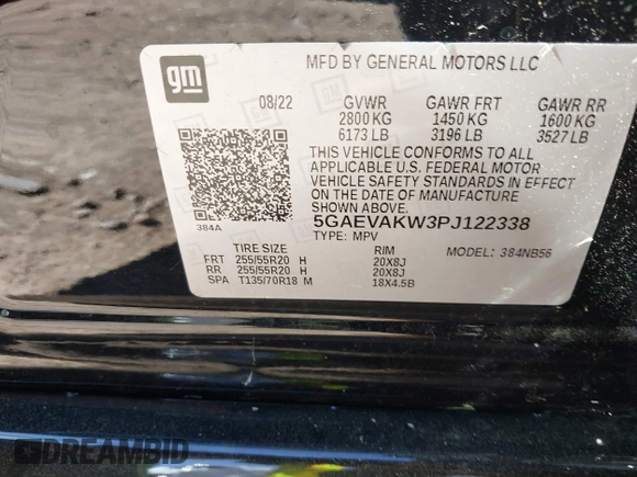 2023 Buick Enclave Essence with VIN 5GAEVAKW3PJ122338, listed as a IAAI auction lot 41819820 with 56,178 mi miles and . Bid and sale history available at DreamBid. Image 9.