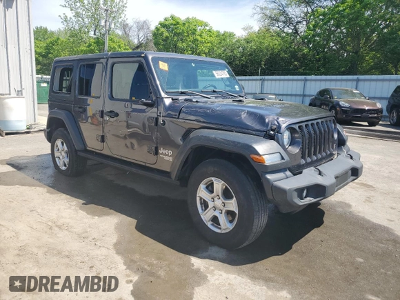 2020 Jeep Wrangler Unlimited Black and Tan with VIN 1C4HJXDGXLW221705, listed as a Copart auction lot 56224785 with 82,360 mi miles and Salvage title. Bid and sale history available at DreamBid. Image 4.