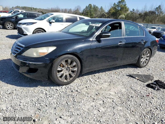 2009 Hyundai Genesis with VIN KMHGC46E09U027023, listed as a Copart auction lot 48718875 with 202,834 mi miles and Salvage Title. Bid and sale history available at carsss.com. Image 1.
