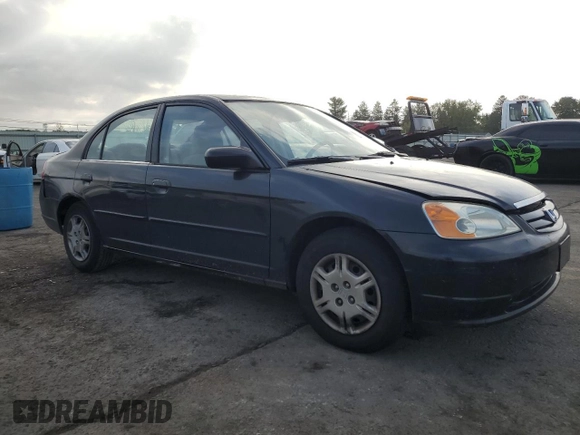 2001 Honda Civic LX with VIN 2HGES16571H607178, listed as a Copart auction lot 74284684 with 144,969 mi miles and Salvage Title. Bid and sale history available at carsss.com. Image 4.