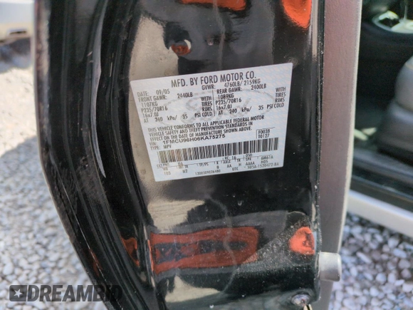2006 Ford Escape Hybrid with VIN 1FMCU96H06KA75275, listed as a Copart auction lot 48596425 with 216,379 mi miles and Salvage title. Bid and sale history available at DreamBid. Image 12.