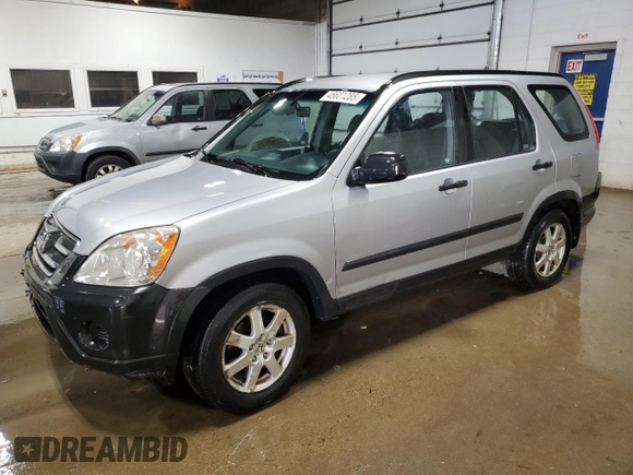 2005 Honda CR-V LX with VIN JHLRD78535C055796, listed as a Copart auction lot 46601285 with 207,021 mi miles and Salvage Title. Bid and sale history available at carsss.com. Image 1.