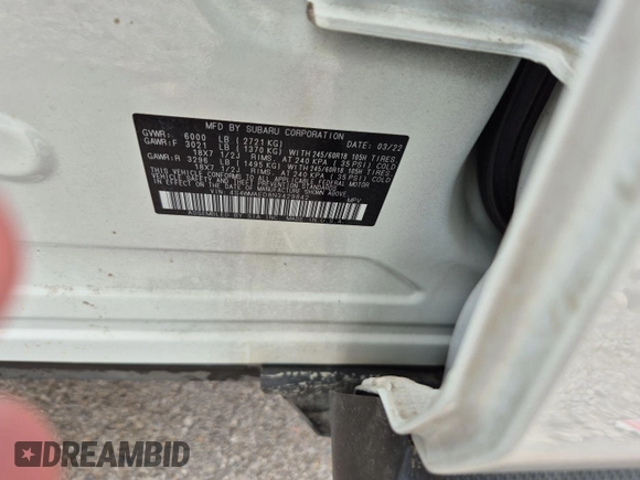 2022 Subaru Ascent Premium z VIN 4S4WMAED8N3429842, wystawiony jako IAAI lot #42561423 z przebiegiem 101 276 mil mil oraz . Historia ofert i sprzedaży dostępna na DreamBid. Obrazek 4.