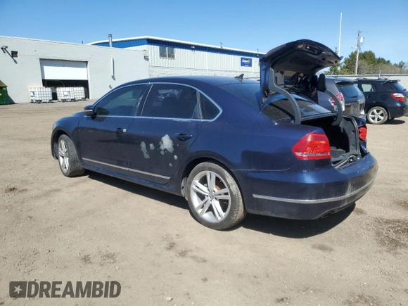 2014 Volkswagen Passat TDI SEL Premium with VIN 1VWCN7A30EC113188, listed as a Copart auction lot 49102755 with 257,649 mi miles and Salvage Title. Bid and sale history available at carsss.com. Image 2.