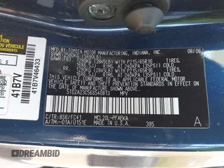 2006 Toyota Sienna CE with VIN 5TDZA23C56S540813, listed as a IAAI auction lot 42064424 with 190,936 mi miles and . Bid and sale history available at DreamBid. Image 9.