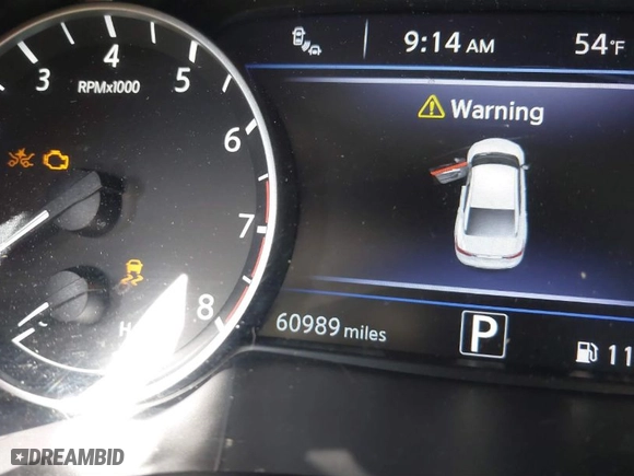 2019 Nissan Maxima SV with VIN 1N4AA6AV5KC384122, listed as a IAAI auction lot 41749785 with 60,989 mi miles. Bid and sale history available at carsss.com. Image 16.