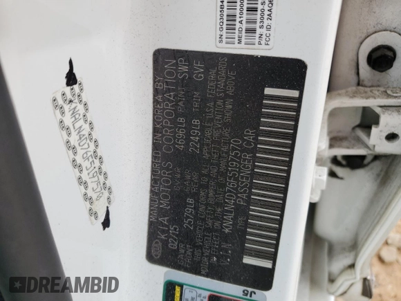 2015 Kia Cadenza Premium with VIN KNALN4D76F5197570, listed as a Copart auction lot 79355324 with 94,377 mi miles and Salvage Title. Bid and sale history available at carsss.com. Image 13.