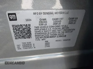 2025 Cadillac XT4 AWD Premium Luxury with VIN 1GYFZDR48SF138618, listed as a IAAI auction lot 41889219 with 7,823 mi miles and . Bid and sale history available at DreamBid. Image 9.